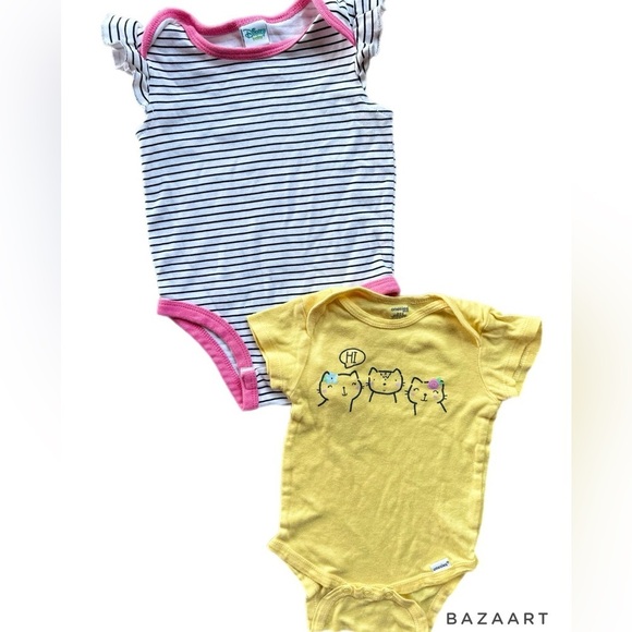 6-12 Month Girls Short Sleeve Diaper Shirt/Onesie Bundle - Picture 4 of 7